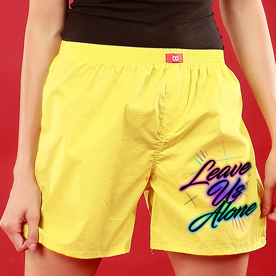 Leave Us Alone, Matching Yellow Couple Boxers
