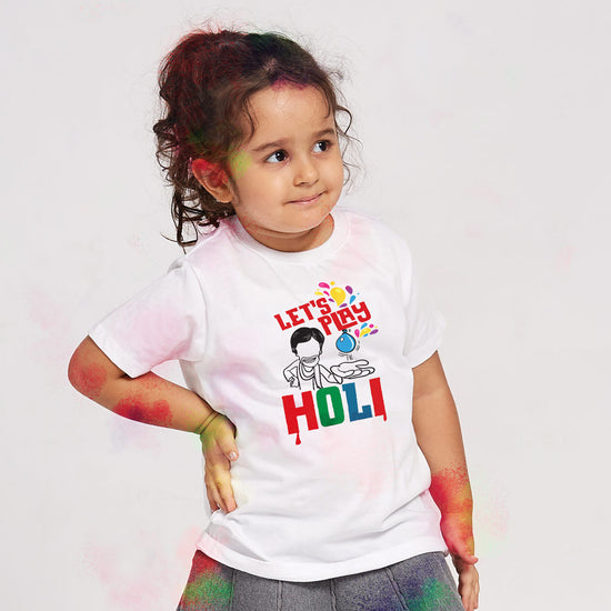 Lets Play Holi Family Tees for daughter
