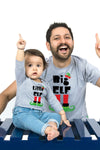 Big Elf little Elf Grey, Dad And Baby Matching Bodysuit And Tees