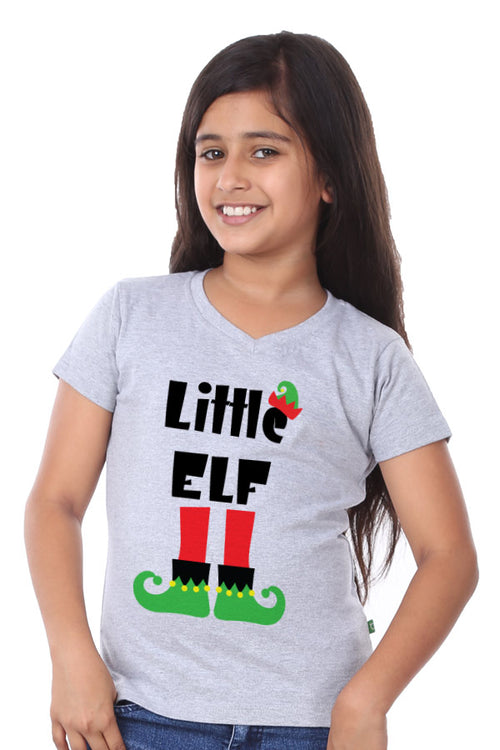 Big elf,little elf grey, Brother and sister matching tees for kid sister