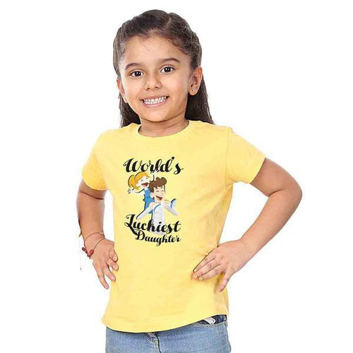 World's Luckiest Daughter , Tees For Girl