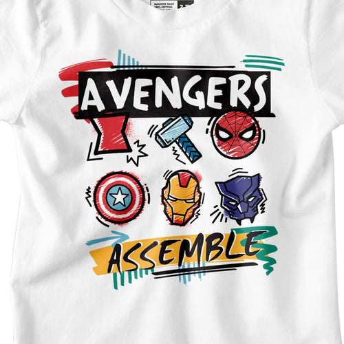 Avengers White Boys Tshirt