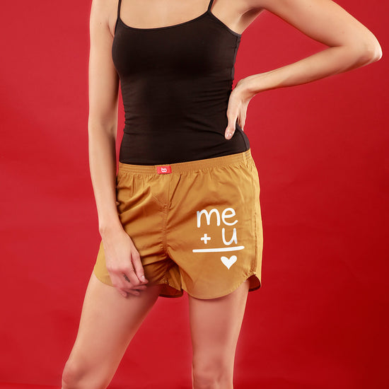 Me + U, Matching Mustard Couple Boxers For Women