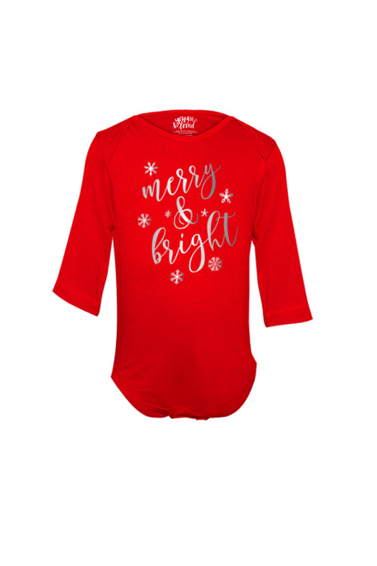 Festive Merry  and Bright, Bodysuit For Baby