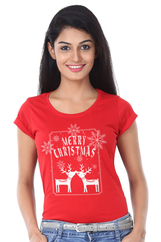 Merry Christmas reindeer print, Family tees for mom