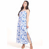 Blue Printed Mesh Dress for Women