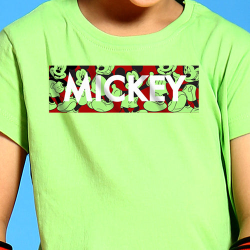 Mickey, Disney Bright Green Kids Tees