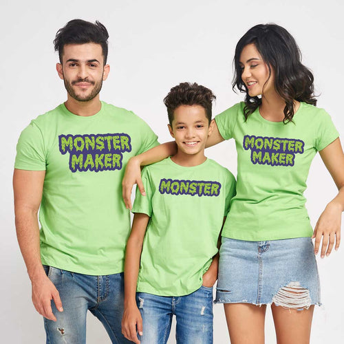 Monster/Monster Makers, Matching Tees For Mom, Dad And Son