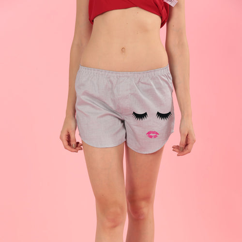Moustaches and Eye lashes, Matching Couple Boxers For Women