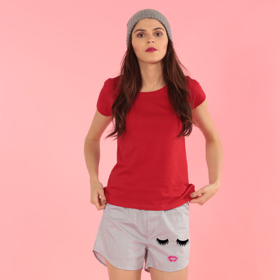 Moustaches and Eye lashes, Matching Couple Boxers For Women