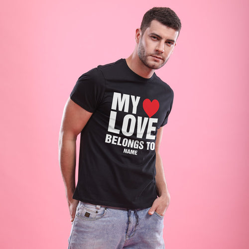 My Love Belongs To, Personalized Couple Tees