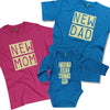 Family Blue/pink Tees and bodysuit