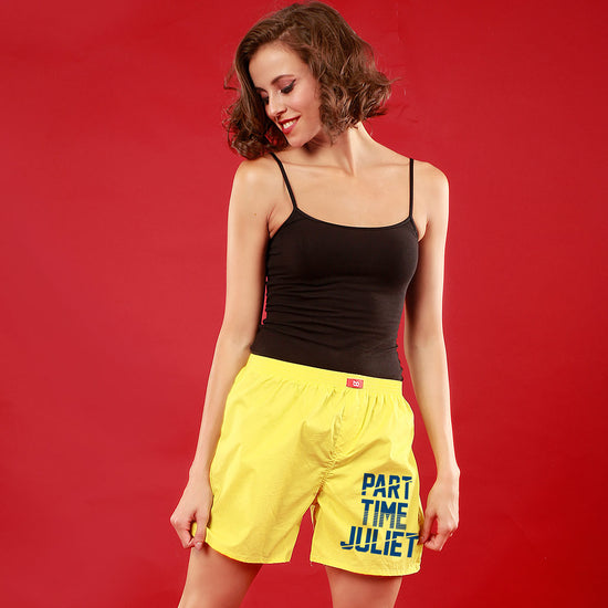 Part Time Romeo / Juliet, Matching Yellow Couple Boxers For Women