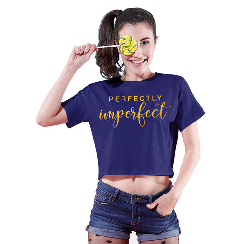 Perfectly Imperfect Navy Women Crop Top