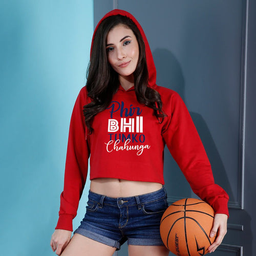 Phir Bhi Tumko Crop Hoodie For Women