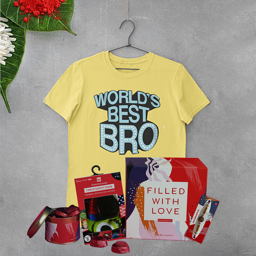 World's Best Bro Kids Gift Hamper With Mask