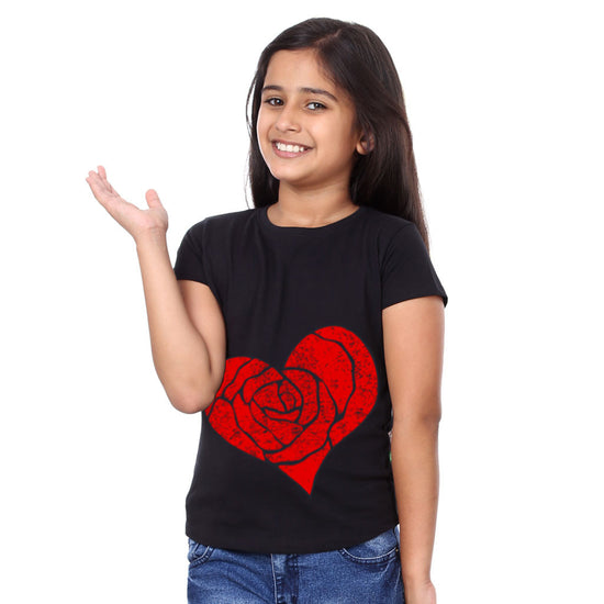 Rose Heart Mom & Daughter Tees for daughter