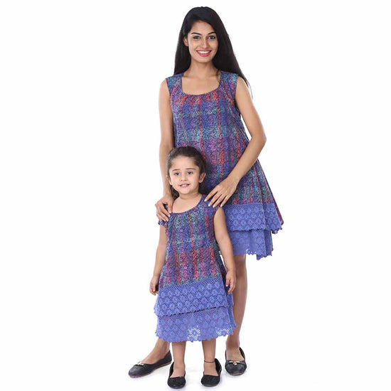 Mother-Daughter Lace Layered Fusion Dress