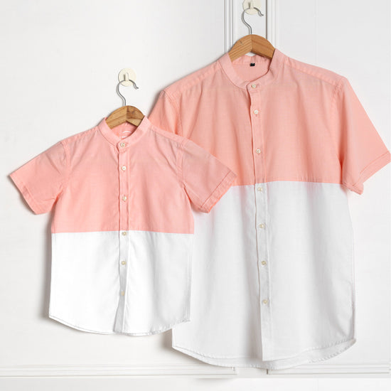 Pink & white , Matching Shirts For Dad And Son