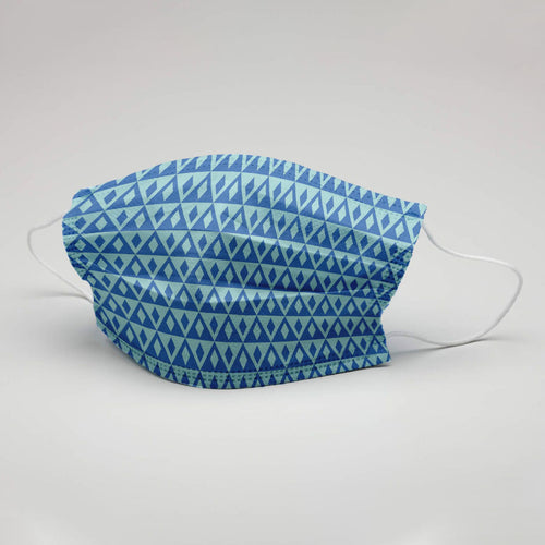 Men Blue Geometric Printed Protective Masks( Set Of 3)