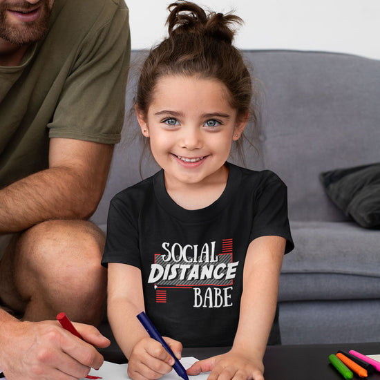 Social Distance Dude/Babe Matching Tees For Dad And Daughter