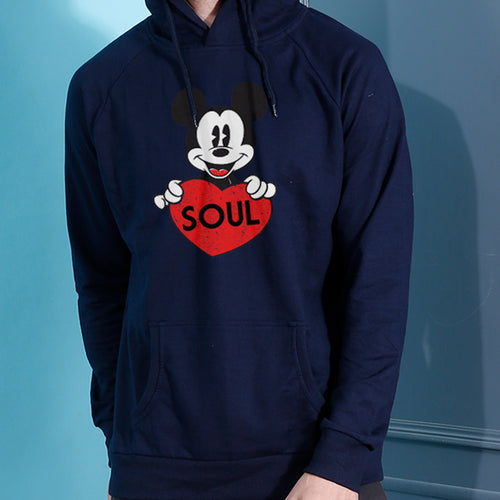 Soul Mate, Disney Matching Navy Blue Hoodie For Men And Crop Hoodie For Women