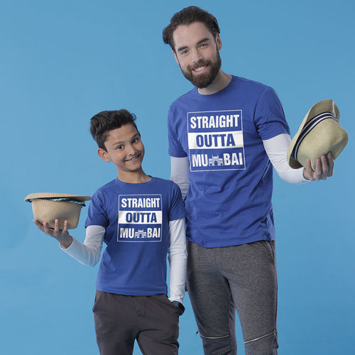 Straight Out Of Mumbai, Matching Marathi Regional Tees For Dad And Son