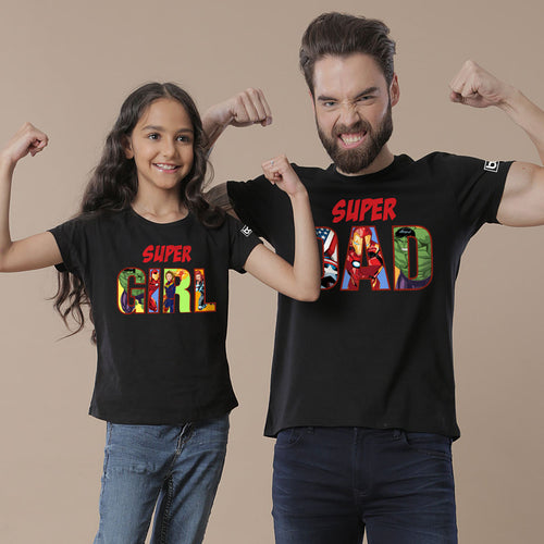 Super Dad/Girl, Dad And Daughter Marvel Matching Tees