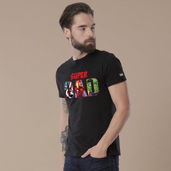 Super Dad/Son , Marvel Black Tee Men
