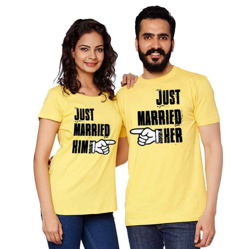 T-Shirt - Just Married Him/Just Married Her Tees