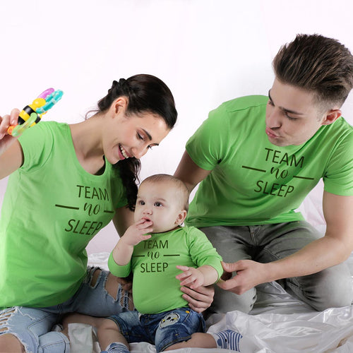 Team No Sleep, Matching Tees And Bodysuit For The Family