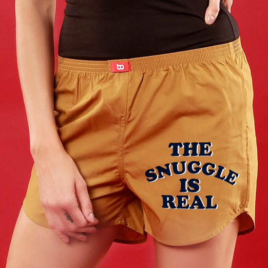 The Snuggle Is Real, Matching Mustard Couple Boxers