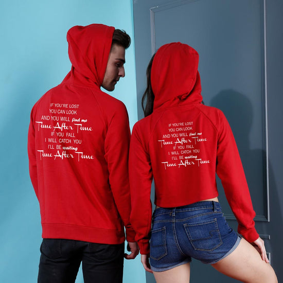 Time After Time, Matching Hoodie For Men And Crop Hoodie For Women