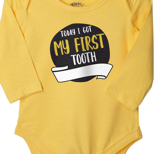 My First Tooth (Yellow), Bodysuit For Baby