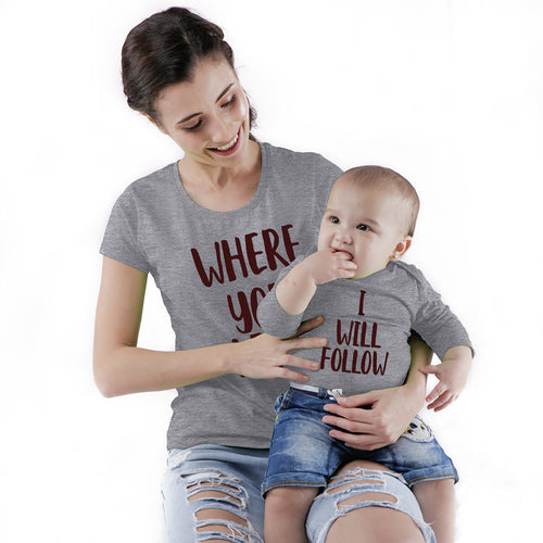 I Will Follow, Matching Tee And Babysuit For Mom And Baby (Boy)
