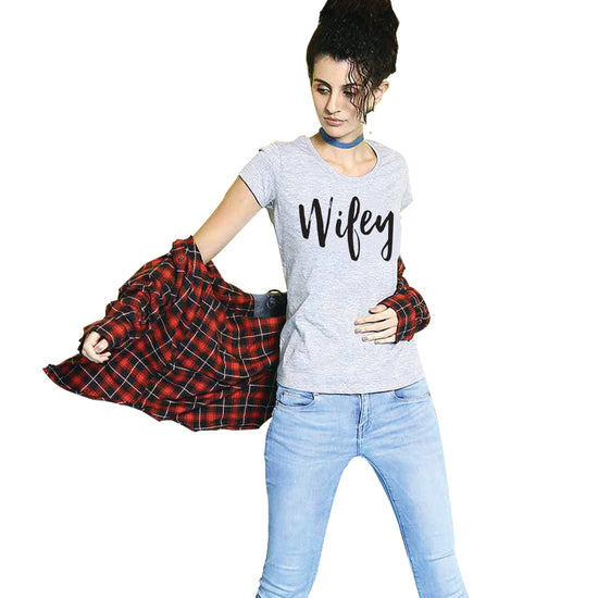 Hubby/Wifey Matching Couple Tees For Women