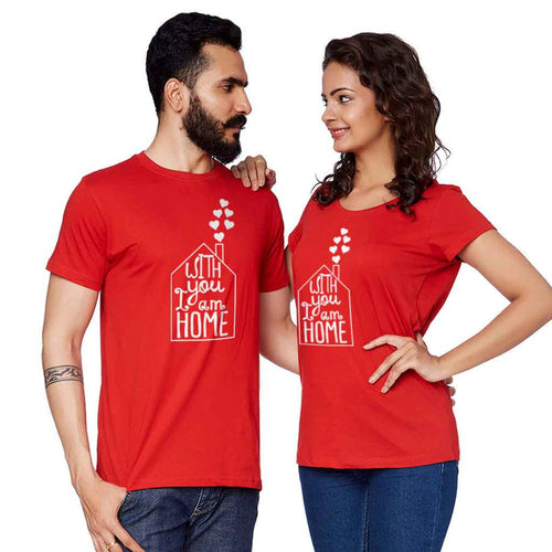 With You I Am At Home Couple Tees